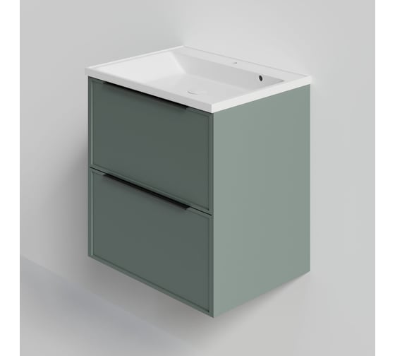 Тумба под раковину (без раковины) LA FENICE SIMPLA Grigio TWIN серо-зелёная 80 см 531877