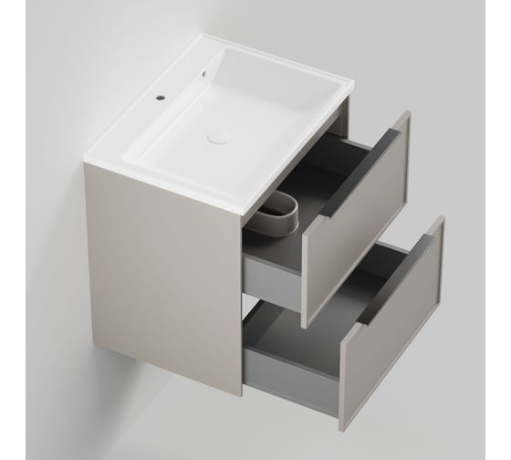 Тумба под раковину (без раковины) LA FENICE SIMPLA Cappuccino TWIN бежевая 80 см 531901