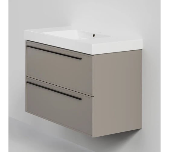 Тумба под раковину LA FENICE без раковины ELBA Twin Cappuccino бежевая матовая, 80 см 503596