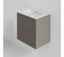 Тумба под раковину (без раковины) LA FENICE TERRA Twin Cappuccino бежевая матовая, 60 см 531907