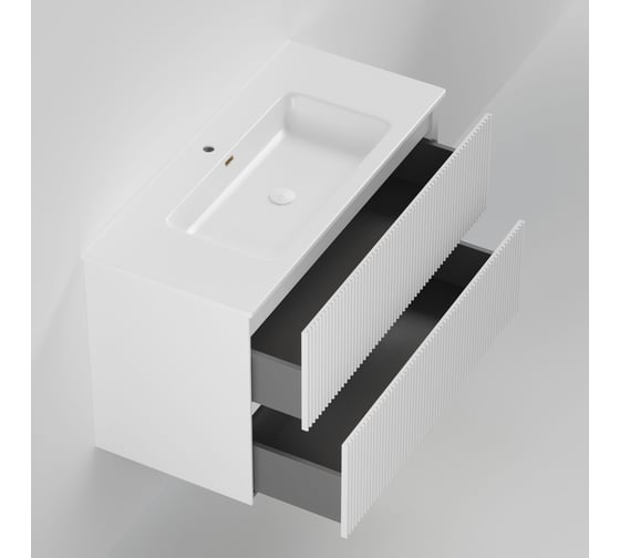 Тумба под раковину (без раковины) LA FENICE TERRA Twin Bianco белая матовая, 100 см 531882