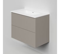 Тумба под раковину (без раковины) LA FENICE TERRA Twin Cappuccino бежевая матовая, 80 см 531890