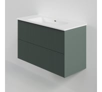 Тумба под раковину (без раковины) LA FENICE TERRA Twin Grigio серо-зелёная матовая, 100 см 531902
