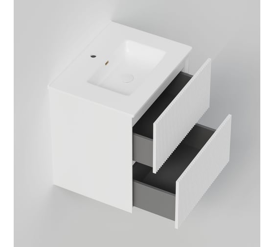 Тумба под раковину (без раковины) LA FENICE TERRA Twin Bianco белая матовая, 60 см 531895