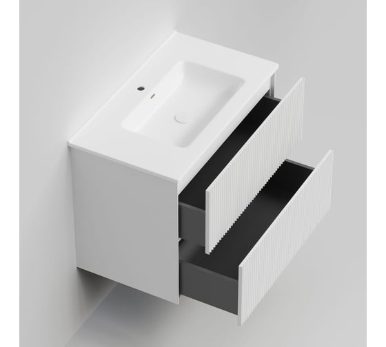 Тумба под раковину (без раковины) LA FENICE TERRA Twin Bianco белая матовая, 80 см 531885