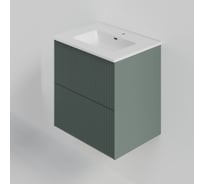 Тумба под раковину (без раковины) LA FENICE TERRA Twin Grigio серо-зелёная матовая, 60 см 531899