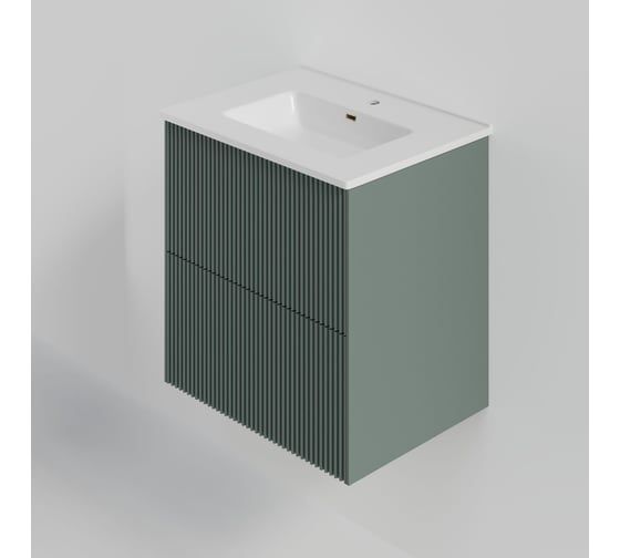 Тумба под раковину (без раковины) LA FENICE TERRA Twin Grigio серо-зелёная матовая, 60 см 531899 1