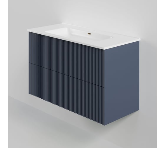 Тумба под раковину (без раковины) LA FENICE TERRA Twin Blu Grigio синяя матовая, 100 см 531906 1