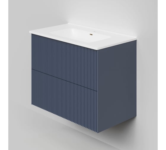 Тумба под раковину (без раковины) LA FENICE TERRA Twin Blu Grigio синяя матовая, 80 см 531886 1