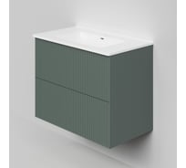 Тумба под раковину (без раковины) LA FENICE TERRA Twin Grigio серо-зелёная матовая, 80 см 531888