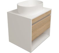 Тумба подвесная для ванной Teymi Ritta 55 см, корпус белый фасад дуб T60537 ЦБ-00270636
