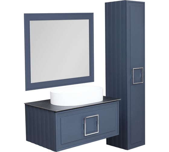 Зеркало с подсветкой LA FENICE Cubo Blu Grigio 100x80, синий 503573