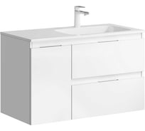 Подвесная тумба AQWELLA для ванной Акцент для раковины 16778587 правая, 90 см, белая ACC0109RW