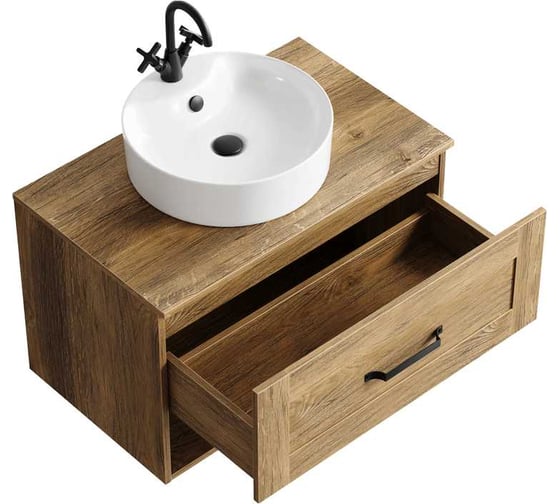 Подвесная тумба AQWELLA Craft 80 см, в цвете дерево темное CRF0108DB