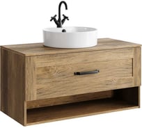 Подвесная тумба для ванной AQWELLA Craft 100 см к раковине 35011015 в цвете дерево темное CRF0110DB