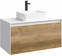 Корпус тумбы под умывальник подвесной AQWELLA Mobi цвет белый 100 см MOB0110W