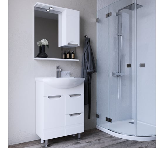 Шкаф зеркало ИТАНА Nrava Aqua Адель 65 650х150х750 правое 35689