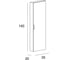Колонна подвесная с распашной дверью CEZARES PREMIUM Plisse Grigio nuvola, реверсивная, 35x20x140 см, 55599 2