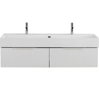 Тумба подвесная под раковину Cezares с двумя выдвижными ящиками PREMIUM Plisse Bianco opaco, 120x44x25 см 55426