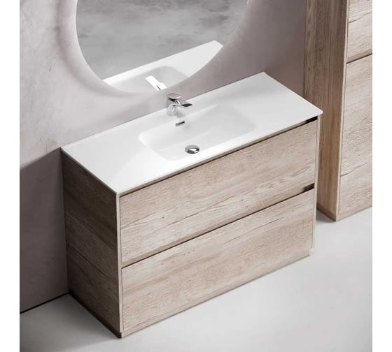 Тумба под раковину Sancos Libra Floor напольная, 1190x450x840, 2 ящика с доводчиками, дуб галифакс натуральный, LB120F-1EG