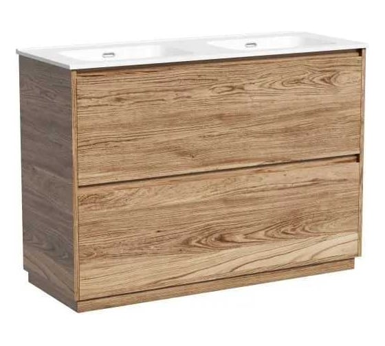Тумба под раковину Sancos Libra Floor напольная, 1190x450x840, 2 ящика с доводчиками, дуб чарльстон, LB120F-2ECH
