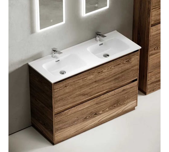 Тумба под раковину Sancos Libra Floor напольная, 1190x450x840, 2 ящика с доводчиками, дуб чарльстон, LB120F-2ECH