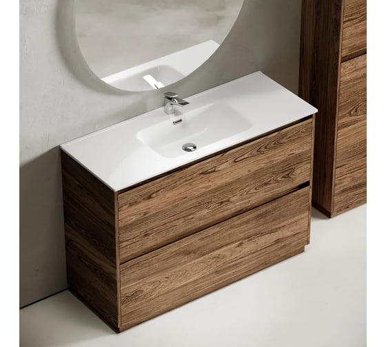 Тумба под раковину Sancos Libra Floor напольная, 1190x450x840, 2 ящика с доводчиками, дуб чарльстон, LB120F-1ECH