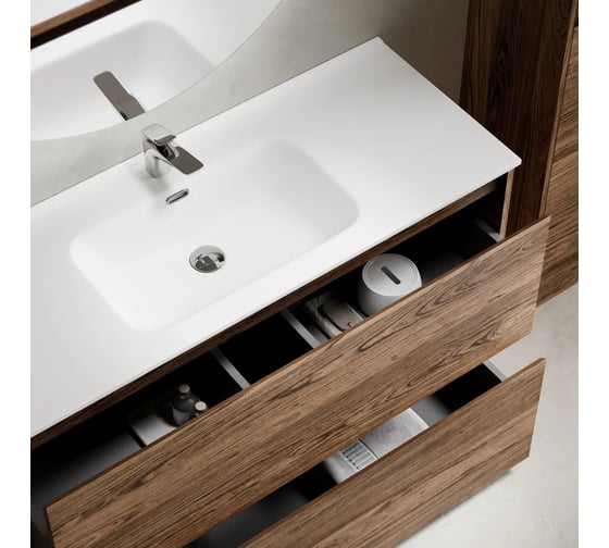 Тумба под раковину Sancos Libra Floor напольная, 1190x450x840, 2 ящика с доводчиками, дуб чарльстон, LB120F-1ECH