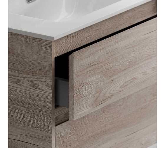 Тумба под раковину Sancos Libra Floor напольная, 690x450x840, 2 ящика с доводчиками, дуб галифакс натуральный, LB70FEG