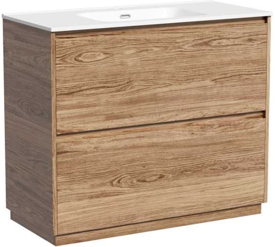 Тумба под раковину Sancos Libra Floor напольная, 990x450x840, 2 ящика с доводчиками, дуб чарльстон, LB100FECH