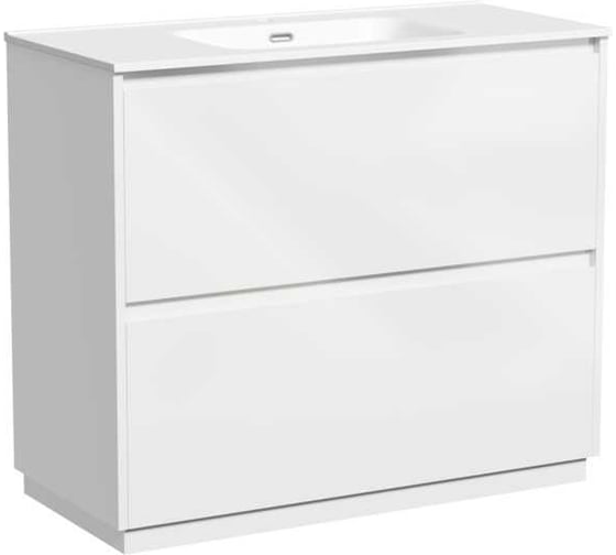 Тумба под раковину Sancos Libra Floor напольная, 990x450x840, 2 ящика с доводчиками, белый глянец, LB100FW 1