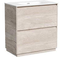 Тумба под раковину Sancos Libra Floor напольная, 790x450x840, 2 ящика с доводчиками, дуб галифакс натуральный, LB80FEG