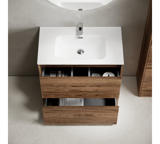 Тумба под раковину Sancos Libra Floor напольная, 790x450x840, 2 ящика с доводчиками, дуб чарльстон, LB80FECH