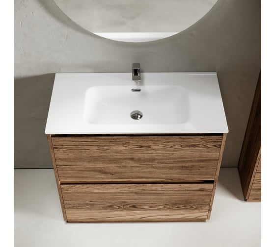 Тумба под раковину Sancos Libra Floor напольная, 890x450x840, 2 ящика с доводчиками, дуб чарльстон, LB90FECH