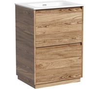 Тумба под раковину Sancos Libra Floor напольная, 590x450x840, 2 ящика с доводчиками, дуб чарльстон, LB60FECH