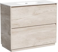 Тумба под раковину Sancos Libra Floor напольная, 990x450x840, 2 ящика с доводчиками, дуб галифакс натуральный, LB100FEG