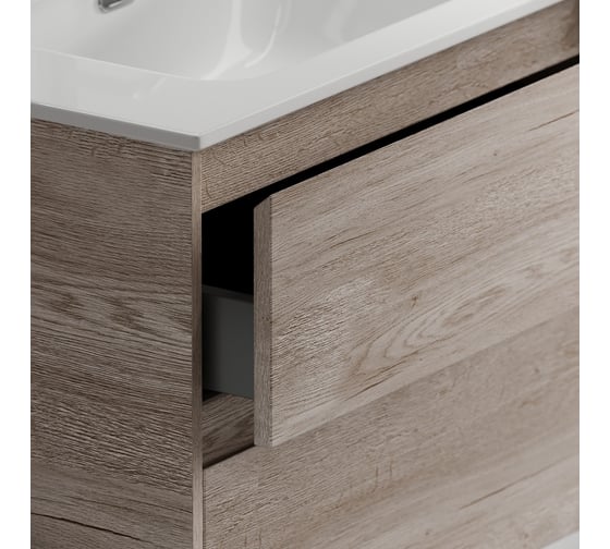 Тумба под раковину Sancos Libra Floor напольная,590x450x840, 2 ящика с доводчиками, дуб галифакс натуральный, LB60FEG