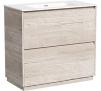 Тумба под раковину Sancos Libra Floor напольная, 890x450x840, 2 ящика с доводчиками, дуб галифакс натуральный, LB90FEG