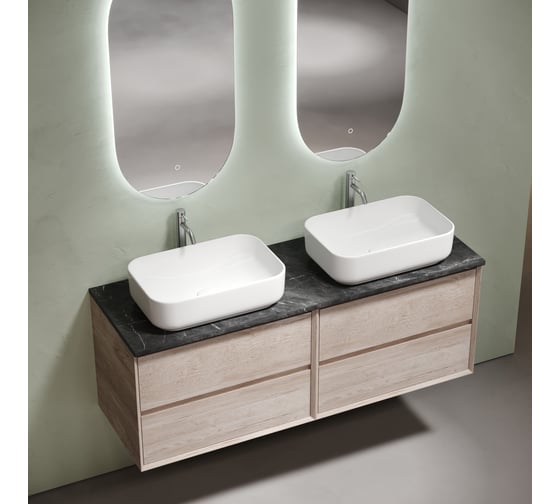 Столешница для ванной комнаты из керамогранита Sancos Black Sky 1400x460 c отверстием под смеситель, арт. TT140A1X