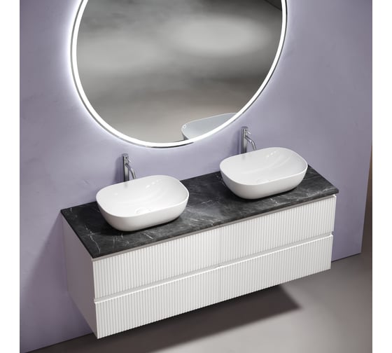 Столешница для ванной комнаты из керамогранита Sancos Black Sky 1400x460 c отверстием под смеситель, арт. TT140A1X