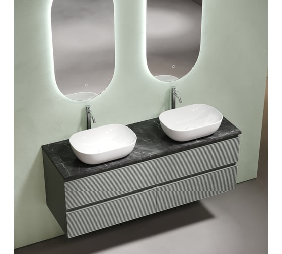 Столешница для ванной комнаты из керамогранита Sancos Black Sky 1600x460 c отверстием под смеситель, арт. TT160A1X