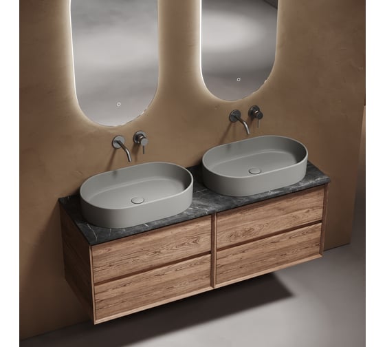 Столешница для ванной комнаты из керамогранита Sancos Black Sky 1400x460 без отверстия под смеситель, арт. TT140A1