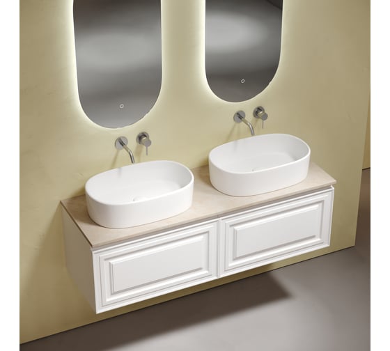 Столешница для ванной комнаты из керамогранита Sancos Kreman 1600x460 без отверстия под смеситель, арт. TT160A2