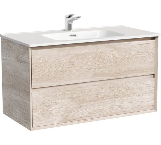 Подвесная тумба Sancos Marmi 2.0 890x445x520 с двумя ящиками оснащенными доводчиками скрытого монтажа, дуб галифакс натуральный, арт. MR2.090EG