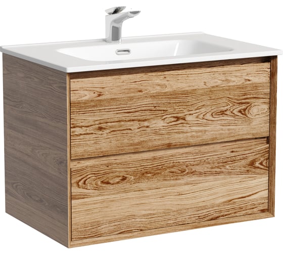 Подвесная тумба Sancos Marmi 2.0 690x445x520 с двумя ящиками оснащенными доводчиками скрытого монтажа, дуб чарльстон, арт. MR2.070ECH