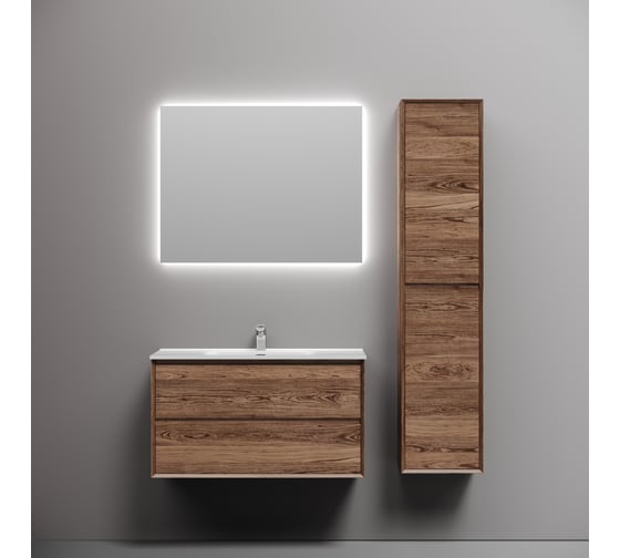 Подвесная тумба Sancos Marmi 2.0 890x445x520 с двумя ящиками оснащенными доводчиками скрытого монтажа, дуб чарльстон, арт. MR2.090ECH