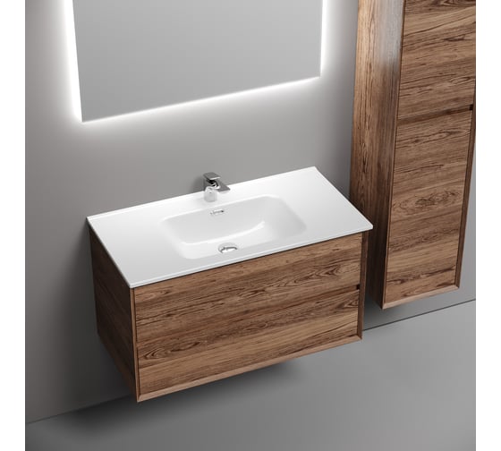 Подвесная тумба Sancos Marmi 2.0 890x445x520 с двумя ящиками оснащенными доводчиками скрытого монтажа, дуб чарльстон, арт. MR2.090ECH