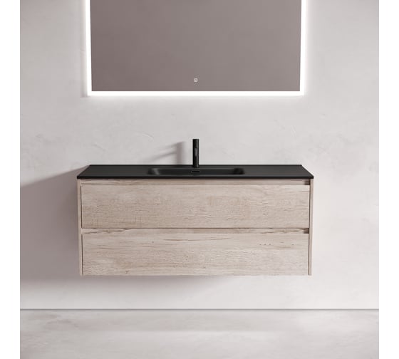 Подвесная тумба Sancos Libra 1190x450x500, c двумя ящиками оснащенными доводчиками, дуб галифакс натуральный, арт. LB120-1EG