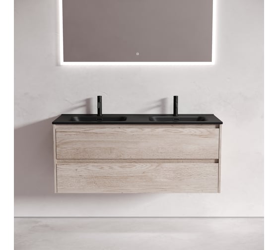 Подвесная тумба Sancos Libra 1190x450x500, c двумя ящиками оснащенными доводчиками, дуб галифакс натуральный, арт. LB120-2EG