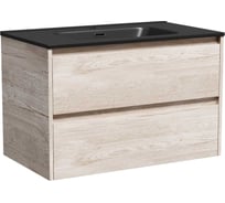 Подвесная тумба Sancos Libra 790x450x500, c двумя ящиками оснащенными доводчиками, дуб галифакс натуральный, арт. LB80EG